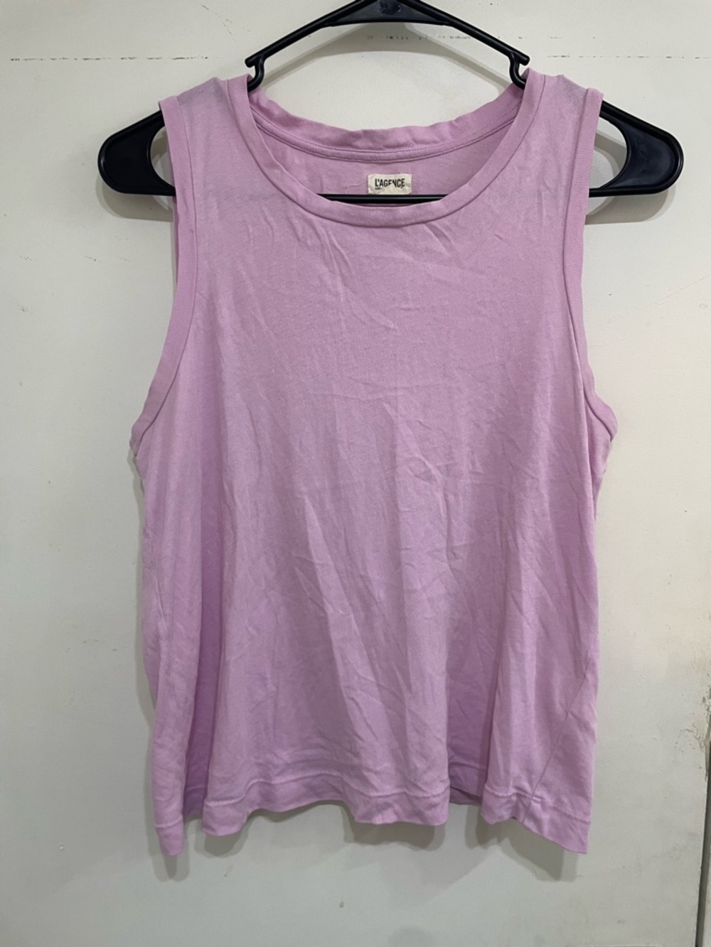 L'AGENCE Mikaela Mauve Mist Organic Cotton Tank Made in USA M